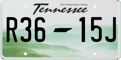 TN license plate R3615J