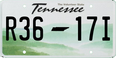 TN license plate R3617I