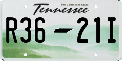 TN license plate R3621I
