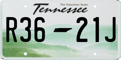 TN license plate R3621J