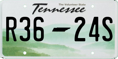 TN license plate R3624S