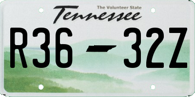 TN license plate R3632Z