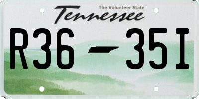 TN license plate R3635I
