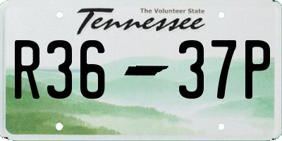 TN license plate R3637P