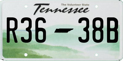TN license plate R3638B