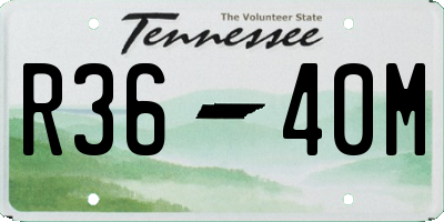 TN license plate R3640M