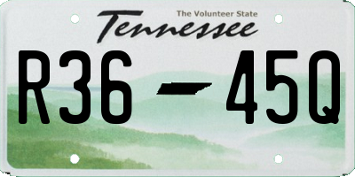 TN license plate R3645Q