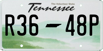 TN license plate R3648P