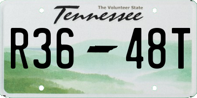 TN license plate R3648T