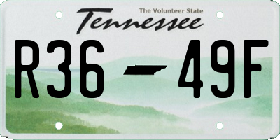 TN license plate R3649F