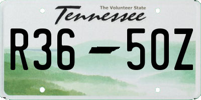 TN license plate R3650Z