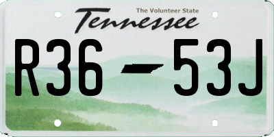 TN license plate R3653J