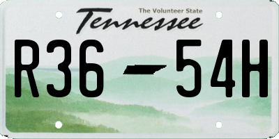 TN license plate R3654H