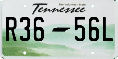 TN license plate R3656L