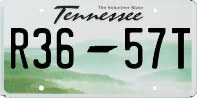 TN license plate R3657T