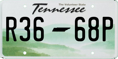 TN license plate R3668P