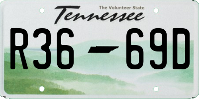 TN license plate R3669D