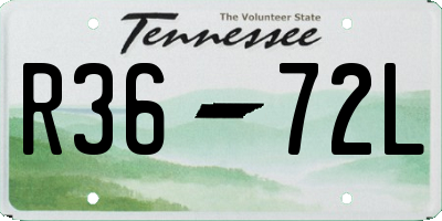 TN license plate R3672L