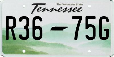TN license plate R3675G