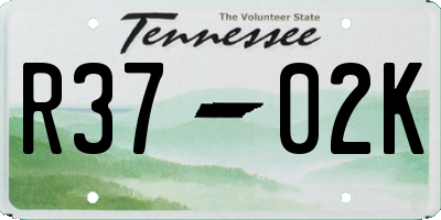 TN license plate R3702K