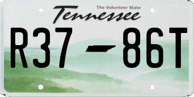 TN license plate R3786T