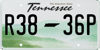 TN license plate R3836P