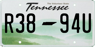 TN license plate R3894U