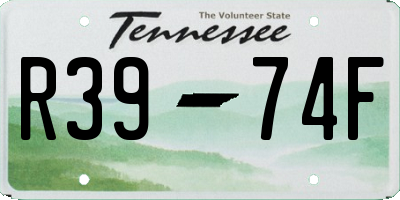 TN license plate R3974F