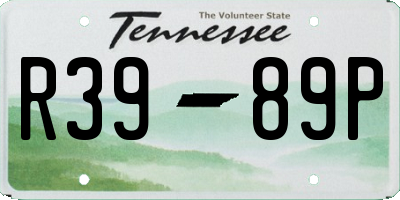 TN license plate R3989P