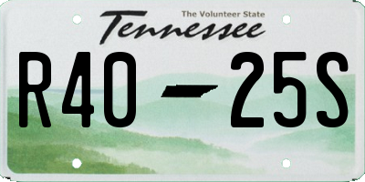 TN license plate R4025S