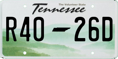 TN license plate R4026D