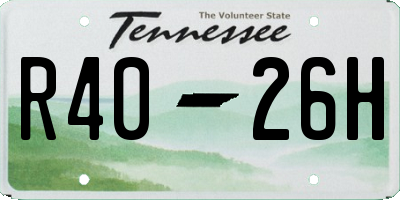 TN license plate R4026H