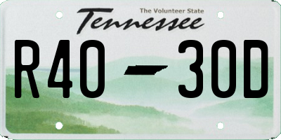 TN license plate R4030D