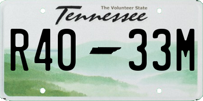 TN license plate R4033M
