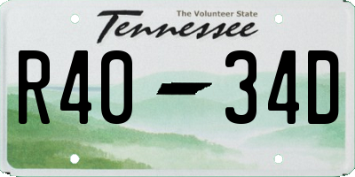 TN license plate R4034D