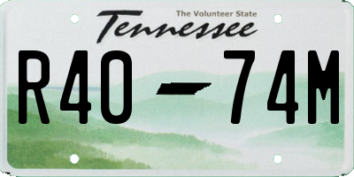 TN license plate R4074M