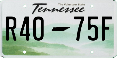 TN license plate R4075F