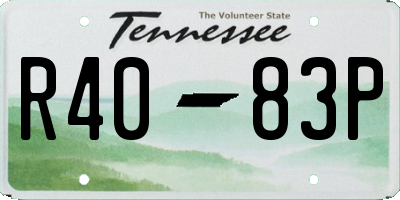 TN license plate R4083P