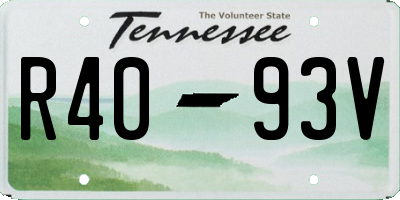 TN license plate R4093V