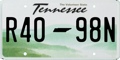 TN license plate R4098N