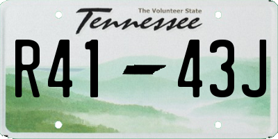 TN license plate R4143J