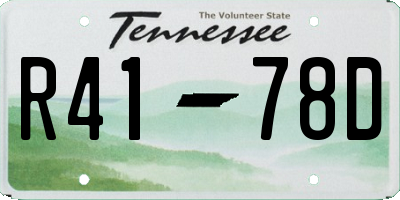 TN license plate R4178D