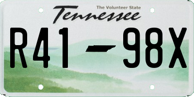 TN license plate R4198X