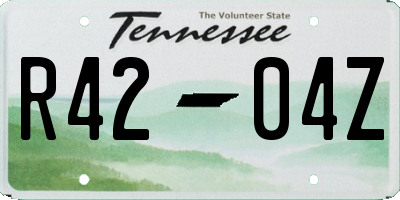 TN license plate R4204Z