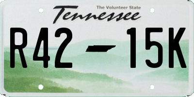 TN license plate R4215K
