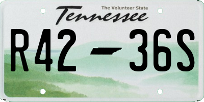 TN license plate R4236S