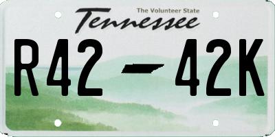 TN license plate R4242K