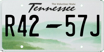 TN license plate R4257J