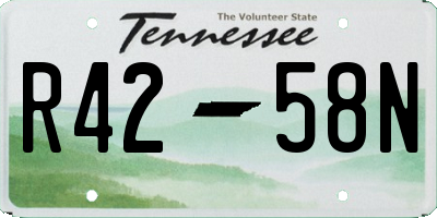 TN license plate R4258N