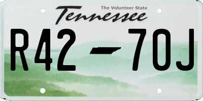 TN license plate R4270J